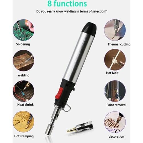 1pcs Portable Cordless Solder Iron Gas Soldering Iron Flame Heat Gun Welding Torches Tool 1300 degrees Welding Equipment