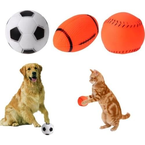 1Pcs Rubber Ball Toys For Dog Chew Toys Bulldog Toy Pet Training Products Basketball Football Rugby Pet Interactive Toy Ball