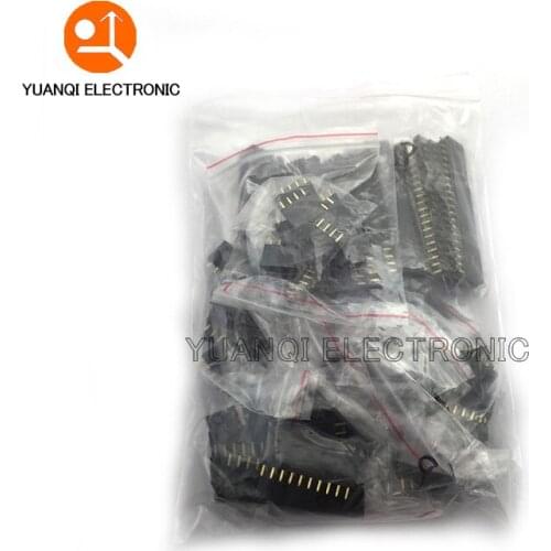10*10pcs Single Row Pin Female Header Socket 2.54mm Pitch 1*10p 12p 20p 2p 3p 4p 5p 6p 7p 8p Pin Connector kit