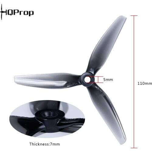 2Pairs HQProp Ethix S5 5X4X3 5040 5inch 3-Blade PC Propeller Gray for RC FPV Racing Freestyle 5inch 4S 6S Drones