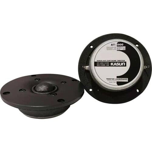 2 Pieces Kasun QA-2100/AT-2900/UT-2001 4'' Membrane Dome Tweeter Speaker Driver Unit Aluminum Panel 6/8ohm 60W D104mm