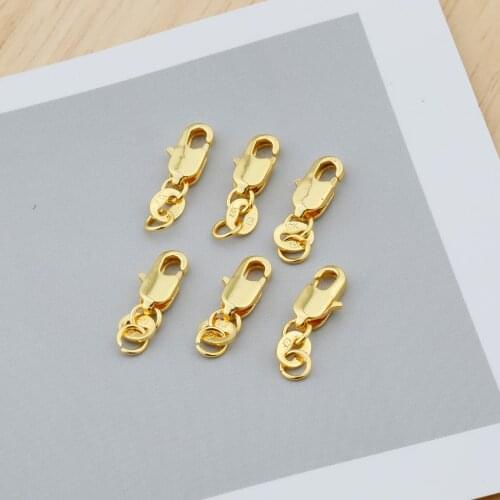 20/50/100PCS Real Gold Filled Lobster Clasps For Necklace Bracelet With 4*17mm