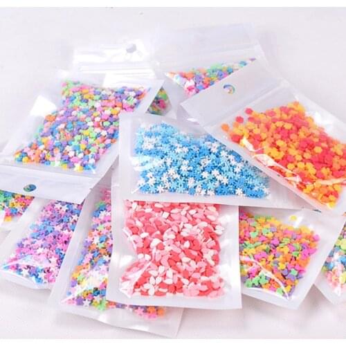 20g/bag Colorful Slime Addition Soft Heart Star Slices DIY Nail Phone Decoration Slime Supplies Gift Toy For Children Adult