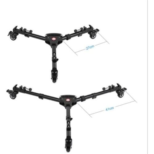 3pcs VX-600 Universal Professional Photography Heavy Duty Tripod Dolly with Wheels Adjustable Leg Mounts