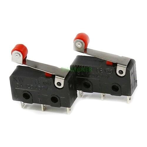 5pcs/lot Anet 3D Printer Limit Switch 3Pin Handle KW12-3 Mini Sensitive MicroSwitch With Pulley