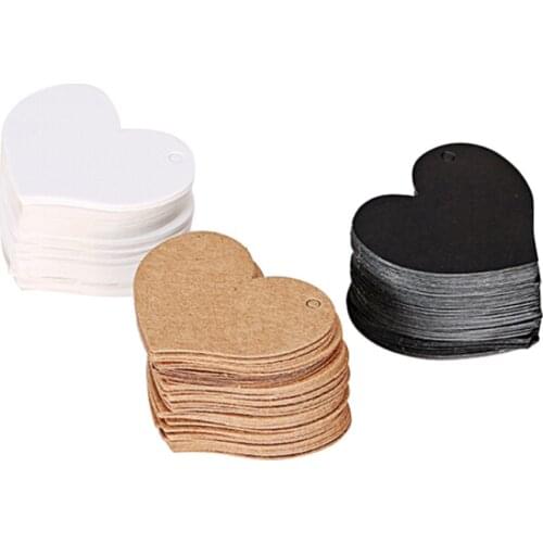 50pcs Kraft Paper Card Wedding Favour Price Label Heart Shape Garment labels Gift Tag DIY Tag Party Favor 4.5*4cm