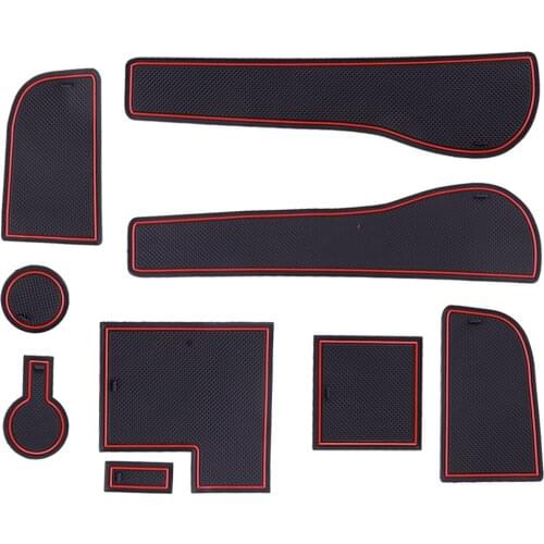 9Pcs New Car Gate Slot Mat Non-slip Cup Holder Pad LHD Fit for VW Golf 7 MK VII R GTI 2013 2014 2015 2016 2017 2018 2019