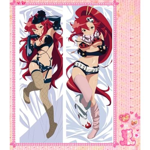 Anime Cartoon Tengen Toppa Gurren Double-Sided Bolster Hugging Peach Skin 2 Way Pillow Case Pillow Cover Pilllowcase Gift 78026