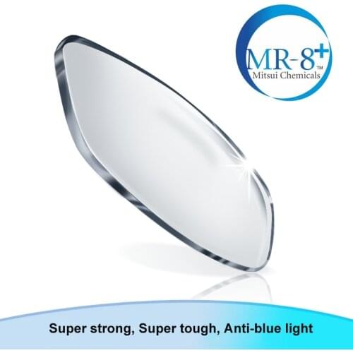 1.61 (0.00~-8.00) Anti Blue Ray MR-8 Resin Aspheric Glasses Lenses , Cylinder Prescription Myopia Optical Lens L006