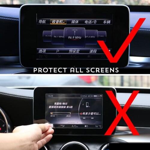 Car Styling Center Control Navigation Screen Protection cover Sticker Trim Panel For Mercedes Benz C class W205 GLC Accessories