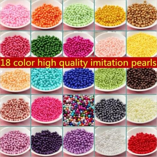 Free shipping Choose 18 Colors 6mm 500pcs/lot ABS Imitation Pearl Beads Round Spacer Beads Fashion Jewelry Necklace DIY Make