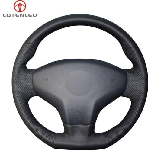 Black PU Artificial Leather Sew Car Steering Wheel Cover For Citroen Elysee C-Elysee 2014 New Elysee Peugeot 301 2013-2016
