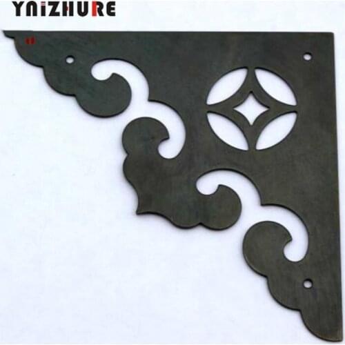 4pcs 80mm Chinese Antique Furniture, Copper Brass Fittings Wooden Jewelry Box Copper Wrap Angle Corner