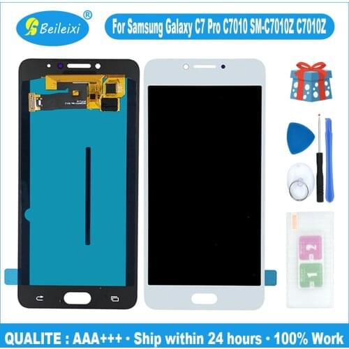 For Samsung Galaxy C7 Pro C7010 SM-C7010Z C7010Z LCD Display Screen Touch Sensor Digitizer Assembly Replacement