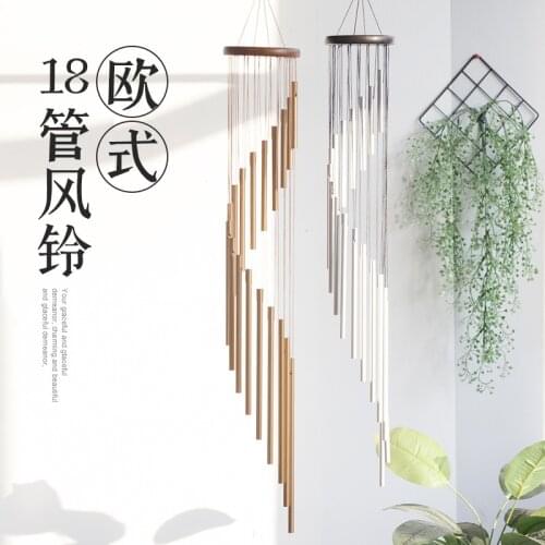 European and American Solid Wood Metal Tube Rotating Outdoor Garden Wind Chimes Ornaments Creative Home Living Room Decorations