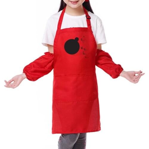 30pcs kids apron + 30 pairs of sleeves + print logo