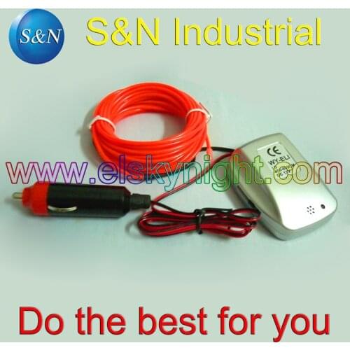 DC12V El inverter/controller/driver Music/sound activated +6 meter Red Diameter 2.3MM el wire/strip free shipping