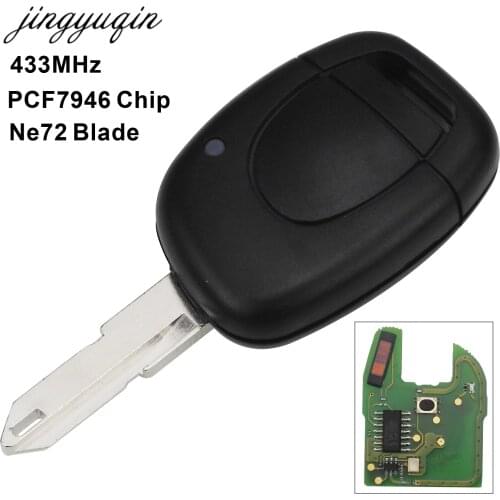 Jingyuqin Remote Key for Renault for Master Kangoo Clio Twingo Car Alarm Fob 433MHz Chip ID46 PCF7946 Ne73/VAC102 Blade