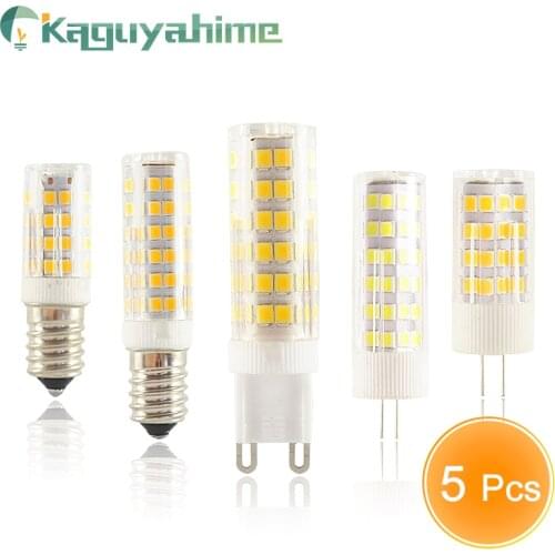 Kaguyahime 5PCS/LOT LED G9 G4 E14 Lamp bulb Dimmable bulb 3w 5w 9w AC 220V DC 12V SMD2835 COB G4 LED G9 Lamp Replace Halogen