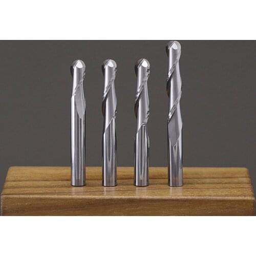 10pcs 3.175mm 1/8" Shank 2 Flute Ball nose End Mill Cutter CNC Bit 8/10/12/15/17/20/22/25/28/30/32/42/52mm CEL