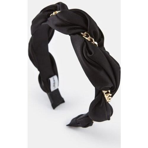 Korea Black Folds Diamond Headbands For Women Princess Hair Accessories Headbands for Girls Hairbands Geometry Head Wrap