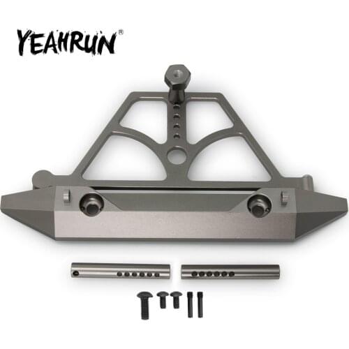 YEAHRUN Metal Front Bumper Collision For SCX10 90046 Axial 1/10 RC Car Black Titanium Colour