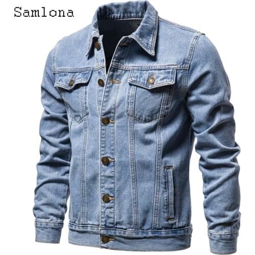 Smalona Plus Size 5xl Men Fashion Demin Jacket Sexy Mens Clothing 2021 Single Breasted Outerwear Male Skinny Denim Jackets