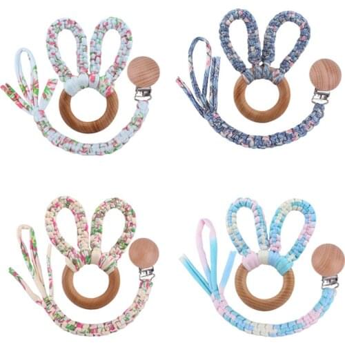 New Arrive Animal Silicone Teether Wooden Rabbit Ring 1PC BPA Free Accessories Teething Toys Food Grade BPA Free Baby Teethers