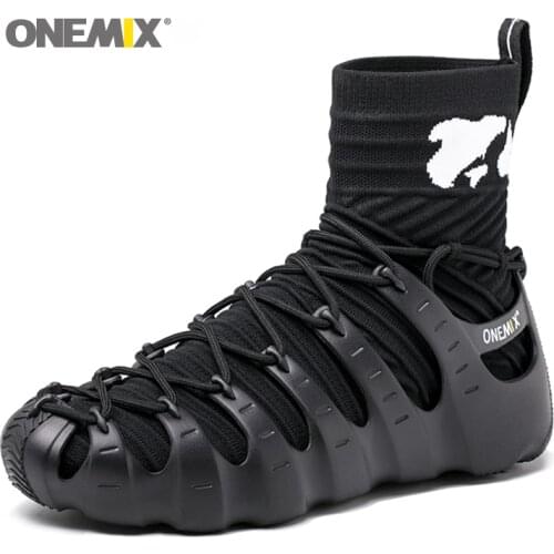 ONEMIX Men Sport Sneakers Outdoor 1 Shoes 3 Wearing Jogging Walking Sneakers Sock-like Sneakers Environmentally Friendly Shoes