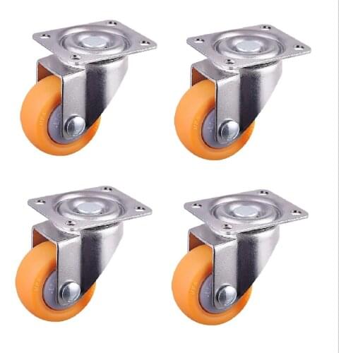 Orange Nylon All Swivel Caster Wheels Plate Castor for Trolleys 25mm, 13kg, 4pcs Set