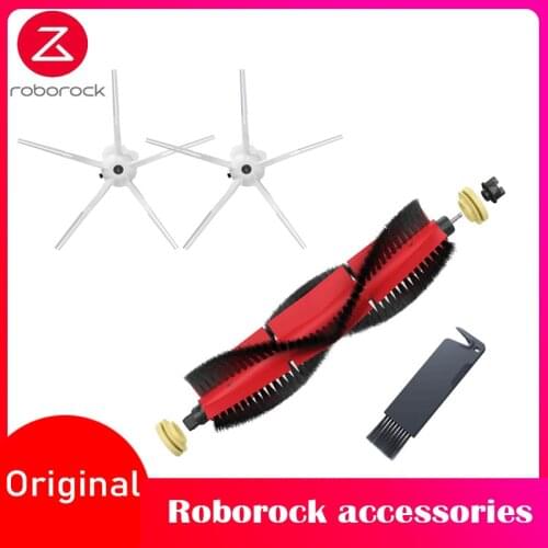 Original Roborock Main Brush Accessories 5 Arms Silicon Side Brush Roll Washable Filter For Roborock S6 S50 S5max S6 MaxV S4 E4