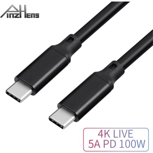 PINZHENG USB C to USB C Cable 5A PD 100W USB3.1 Gen2 10Gbps 4K Type C to C USB3.1 Fast PD Cable For Macbook iPad Pro 2020