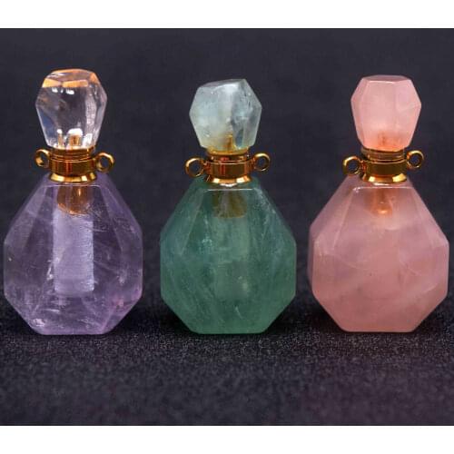 Natural crystal jade carved perfume bottle pendant