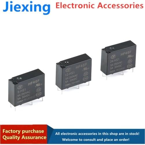 5 pieces of Hongfa relay HF46F- 005 012 024-HS1 5V 12V 24V 1 set of normally open 5A 4 feet