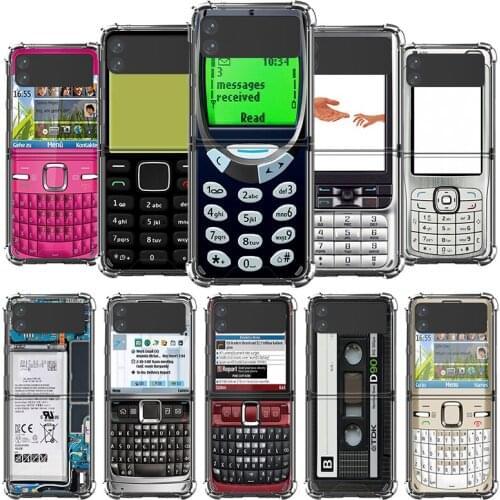 Luxury Case For Samsung Galaxy Z Flip 3 5G Funda Z Flip3 Clear PC Hard Shockproof Back Phone Coque Shell Retro Cassette