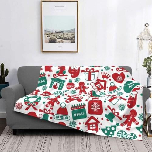 Christmas Snowman Blankets Fleece Summer Santa Breathable Lightweight Thin Throw Blankets for Home Travel Bedspreads