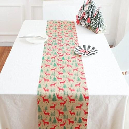 Xmas Elk Snowflower Print Table Clothes Table Decoration Accessories With Home Decor Party And Banquet Decoration Home Textiles