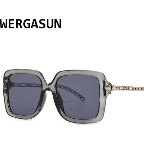 WERGASUN 2020 New Square Sunglasses Women Fashion Vintage Shades Men Brand Design Luxury Sun Glasses UV400 oversized eyewear