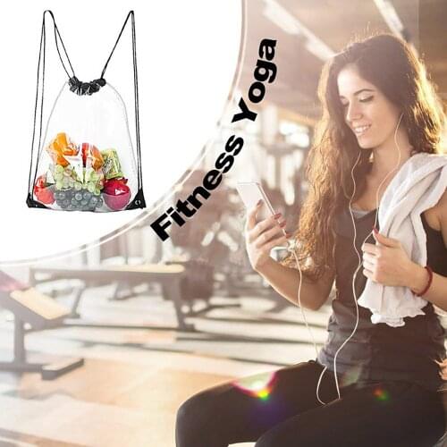 Hiking Travel Storage Transparent Waterproof Wash Bag Drawstring Beach Bag Sport Storage Dirty Clothes Backpack Outdoor Bags