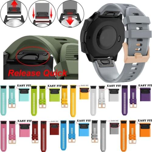 Smart Wristband Straps For Garmin Fenix 6S 6X pro 5X 5S plus 3HR MK1 Forerunner 935 945 Quick Release Strap Silicone Bracelet