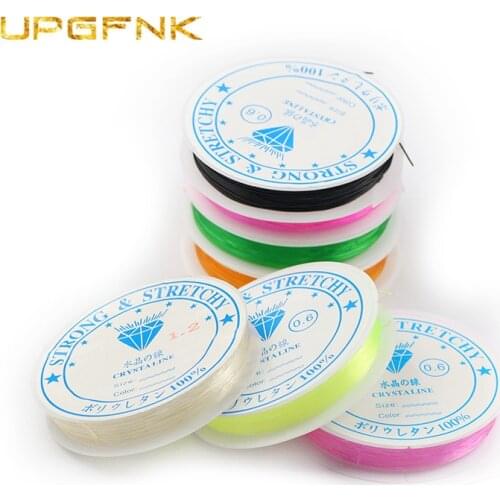UPGFNK 1Roll Colorful Transparent Elastic Crystal Line Beading Cord String Wire Thread For DIY Bracelet Jewelry Making findings