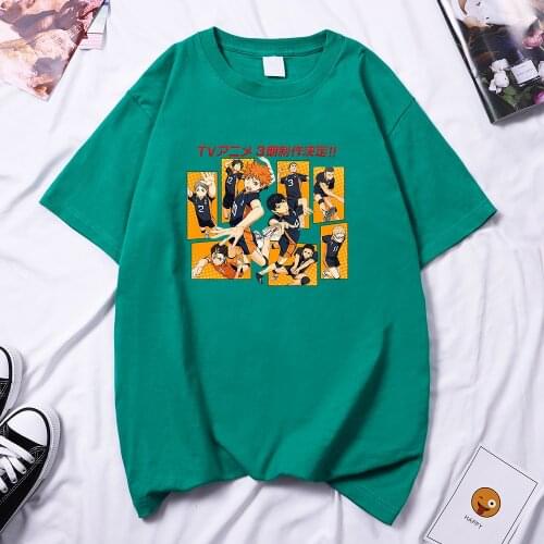 Haikyuu Karasuno High School Womens T-Shirt Hip Hop Casual T-Shirts 2021 Trendy New T Shirt Harajuku Vintgae Woman Tee Shirt
