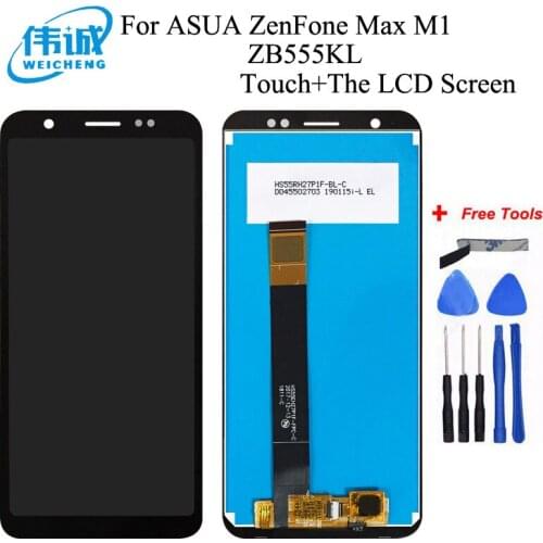 5.5'' For ASUS Zenfone Max M1 LCD ZB555KL LCD Display Panel Touch Screen Digitizer Glass Sensor Assembly Replacement Parts Frame