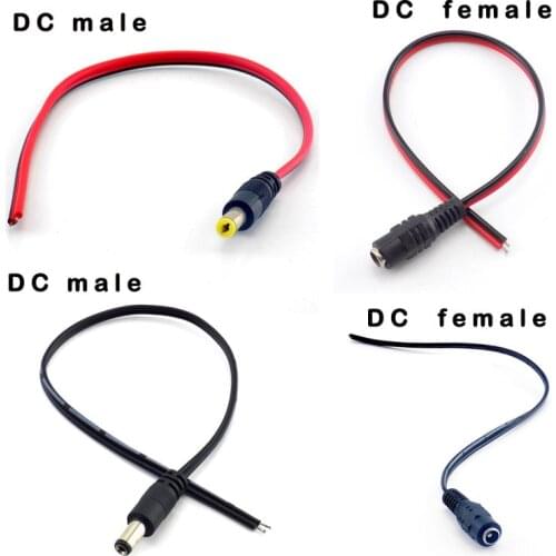 DC Male Female 12V Power Supply Wire Jack 5.5x2.1mm Plug Adapter Connectors Cable For LED Strip Light 1/5/10 pcs
