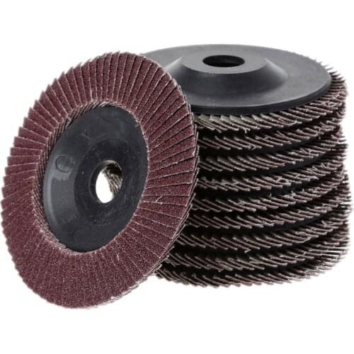 10 Pcs Abrasive 100mm 4" Sanding Flap Discs Deburring Grinding Angle Grinder Wheels 80 Grit Brown Color