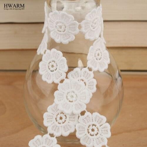 10yard white lace fabric ribbon baby shower edding decoration festival gift trim hollow milk silk water-soluble embroidery lace