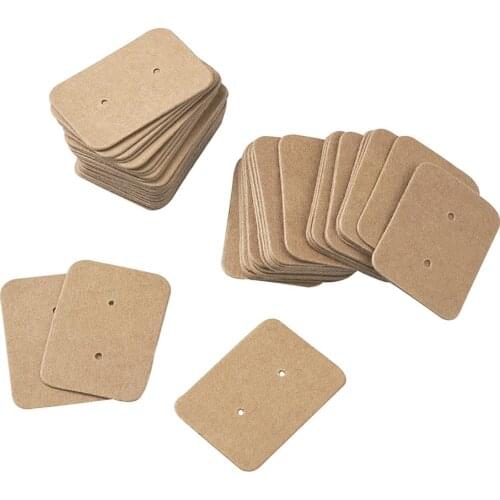 400pcs 25*35mm Vintage Earrings Card Tag Rectangle Jewelry Earring Display Kraft Paper Price Tags Cardboard Display Cards