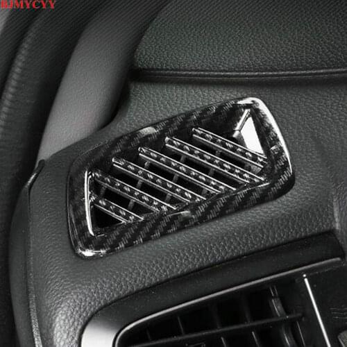 BJMYCYY 2PCS/SET Automobile dashboard air outlet carbon fiber decorative frame For HONDA CRV CR-V 2017 2018 accessories