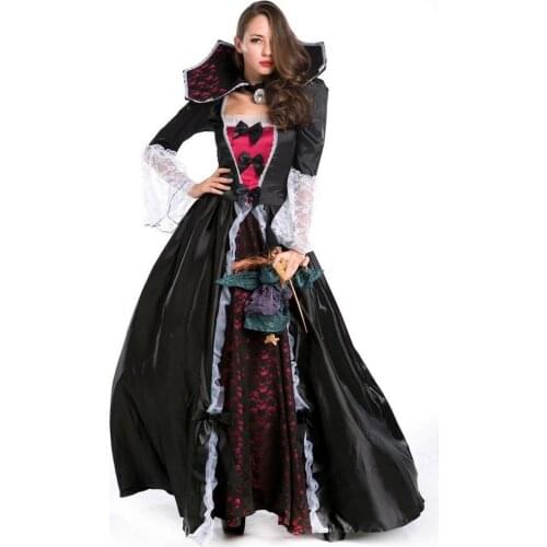 Halloween Noble Queen Vampire Costume Sexy Gothic Halloween Carnival Party Fancy Dress Female Devil Cosplay Costume