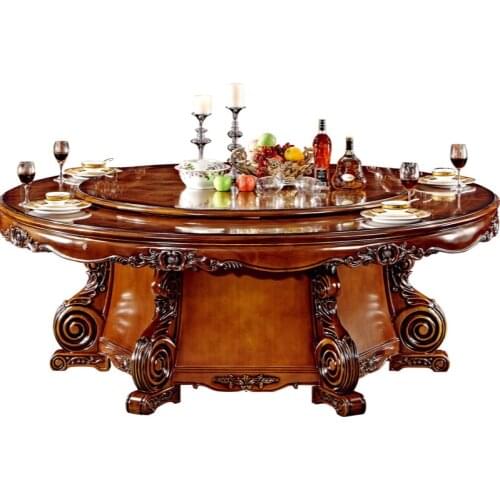 Large round table, high grade club, dining table, luxury villa, electric dining table and chair combination
